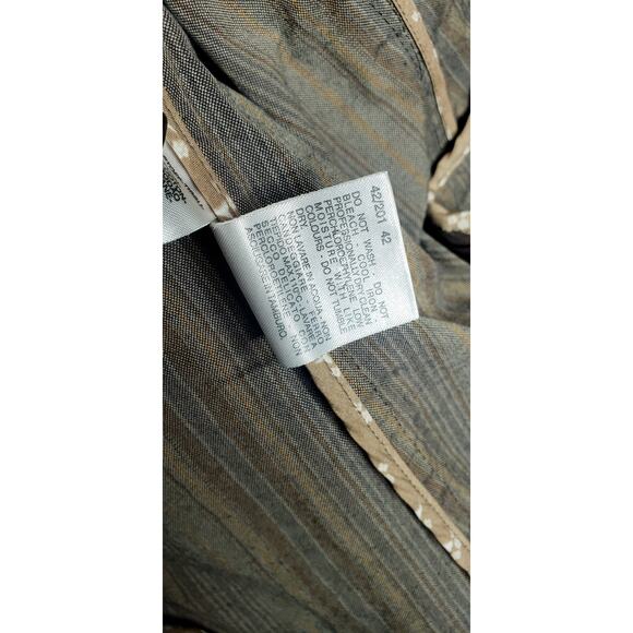 Max Mara Weekend Blazer 8 Striped Y2K Stretch Cotton Brown 3 Button Career - Picture 6 of 12